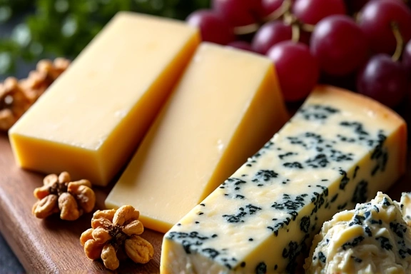 Assortimento di formaggi italiani stagionati su un tagliere