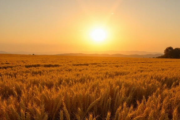Campo di grano dorato sotto il sole estivo italiano