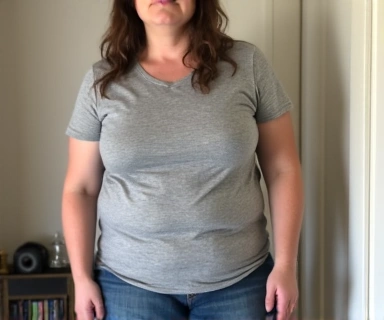 Foto anonima di una persona prima di un percorso nutrizionale